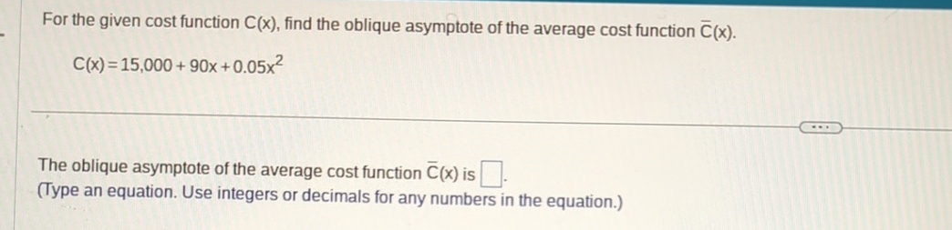For the given cost function C ( x ) , find the