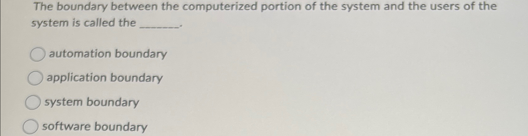 The boundary between the computerized portion of