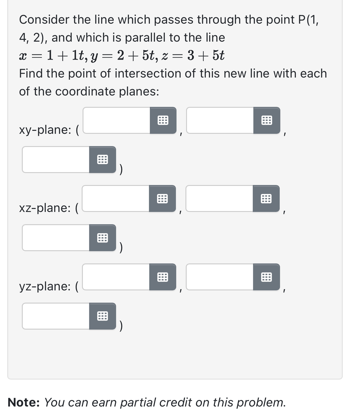 Consider the line which passes through the point