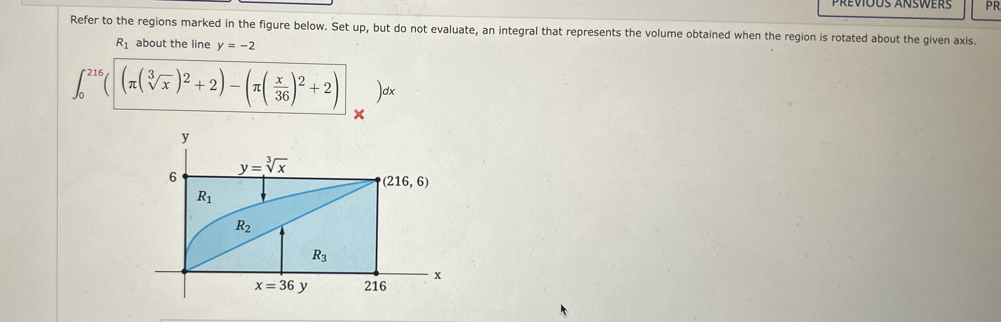 PREVIOUS ANSWERS Refer to the regions marked in