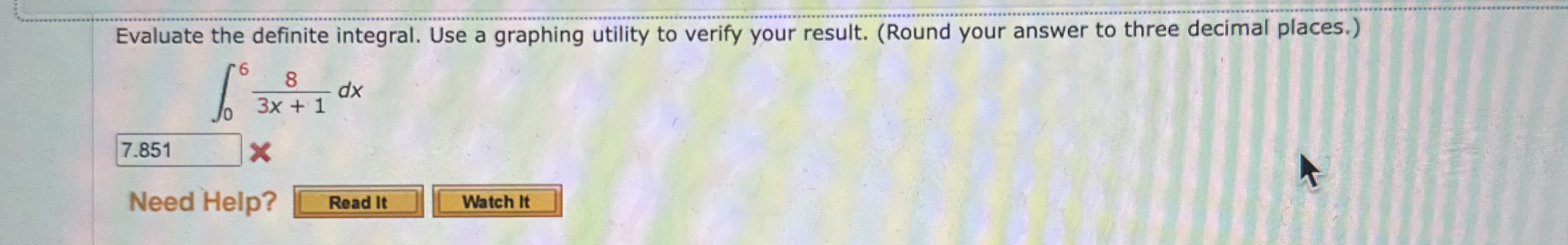Evaluate the definite integral. Use a graphing