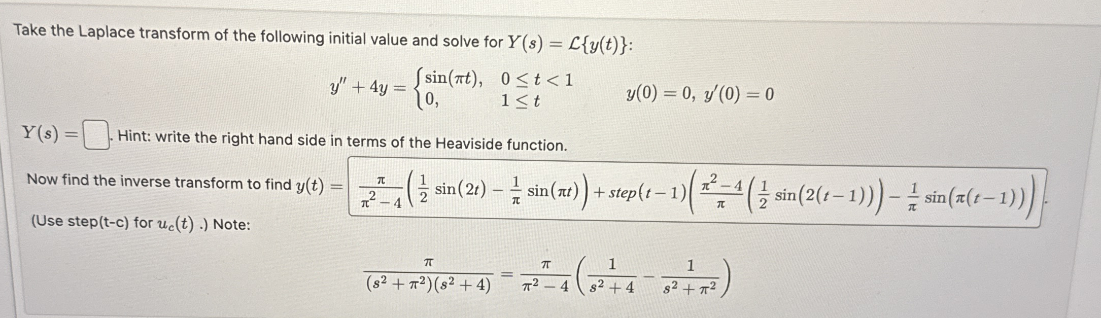 Take the Laplace transform of the following