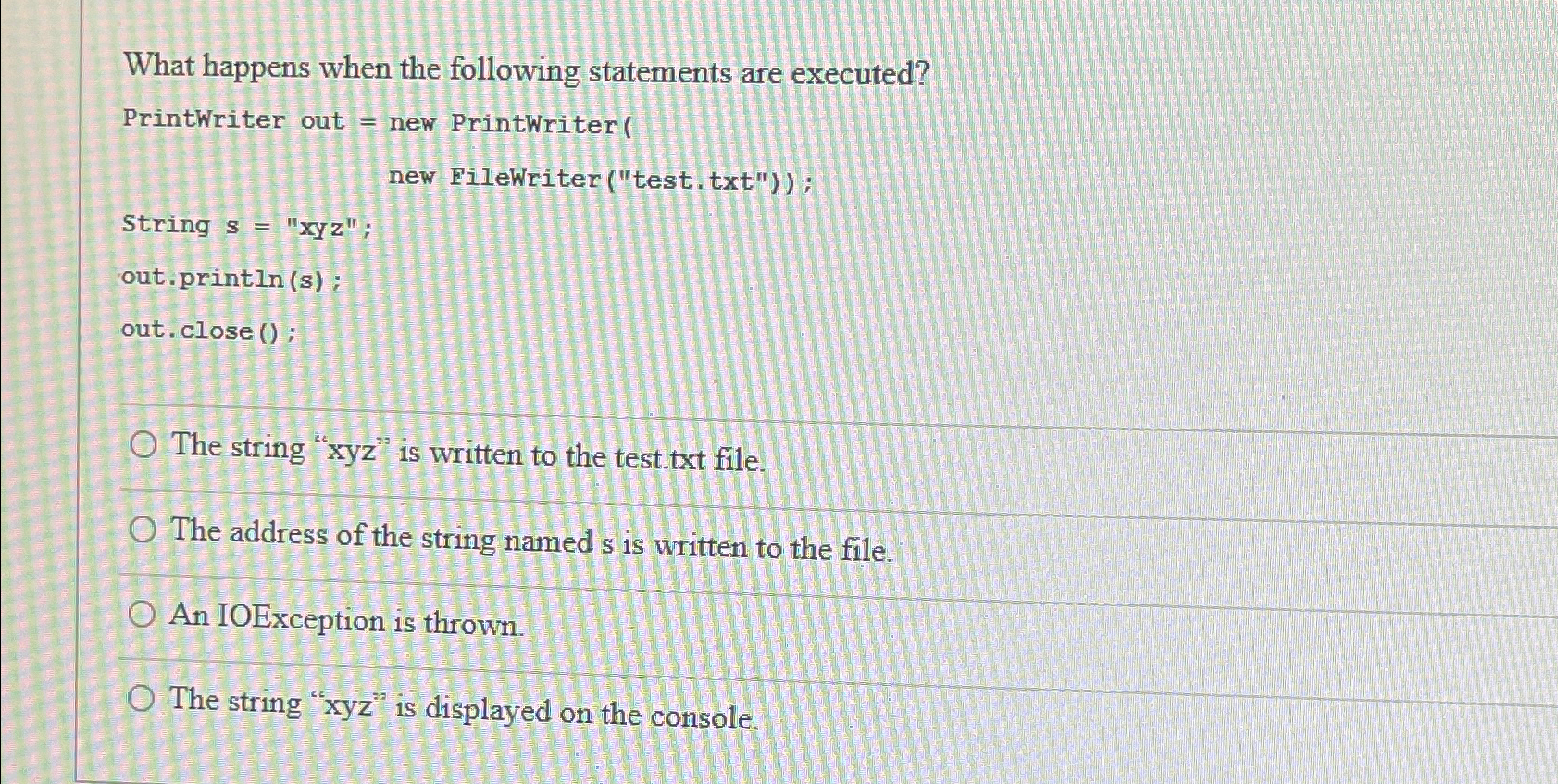 What happens when the following statements are