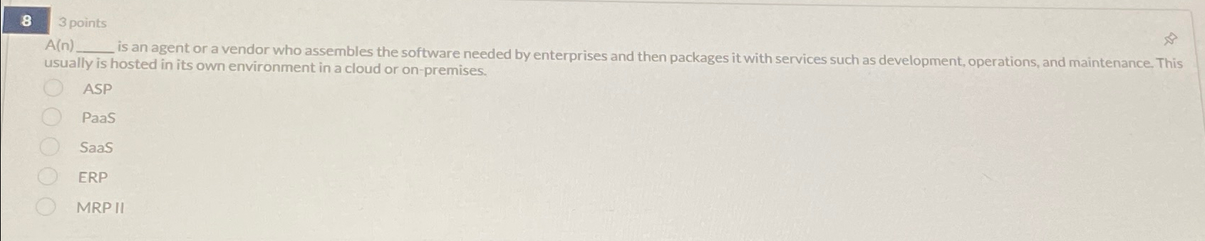 8 3 points A ( n ) q , is an agent or a vendor