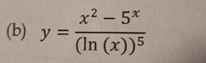 compute the derivative of y = x 2 - 5 x ( l n ( x