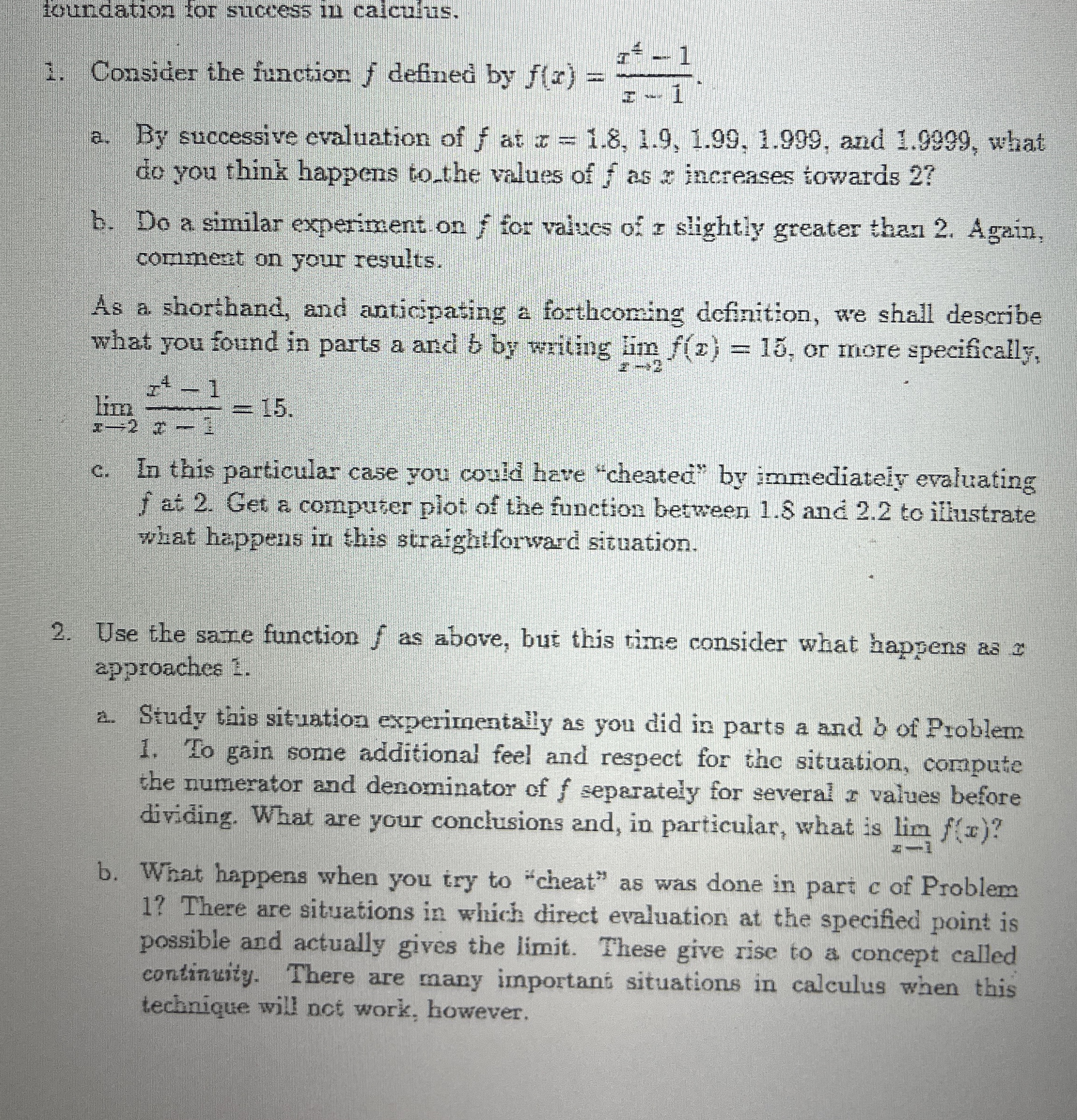 toundation for success in calculus. Consider the