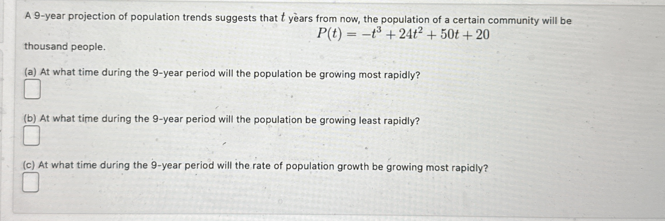 A 9 - year projection of population trends