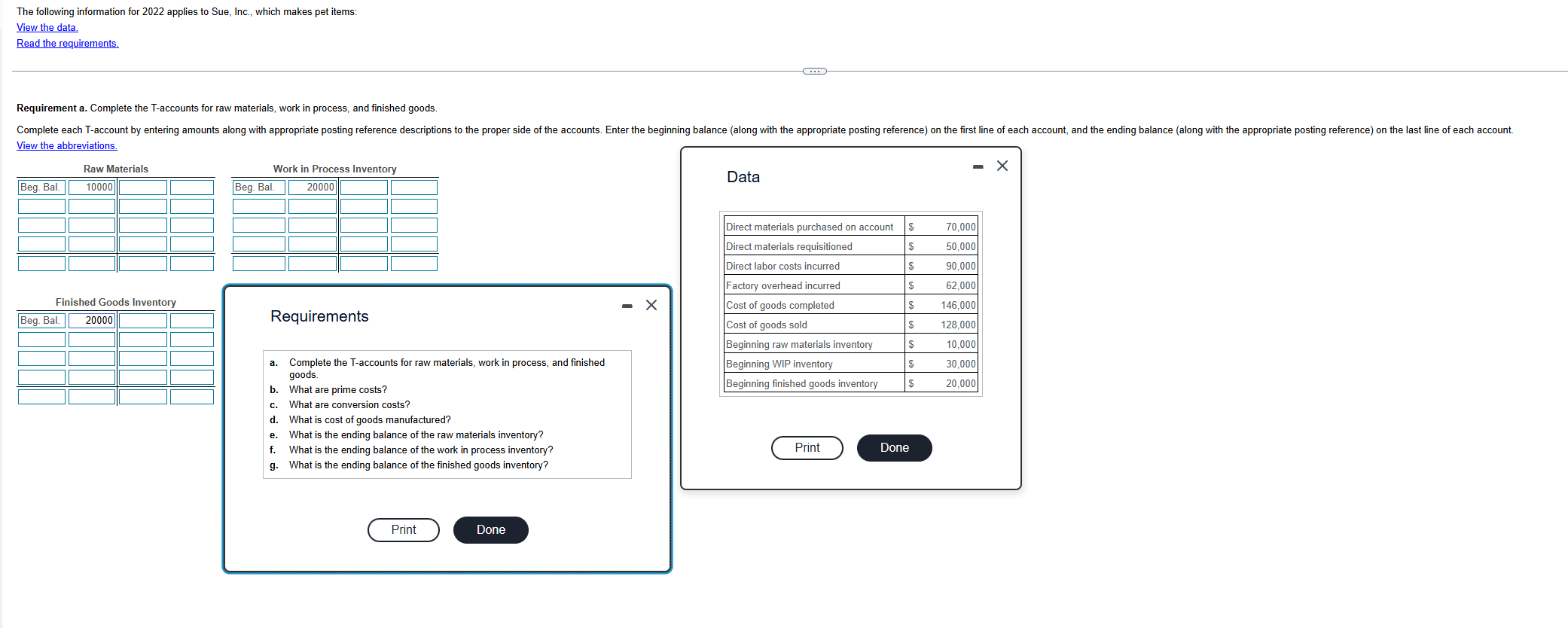 View the data. Read the requirements. Requirement