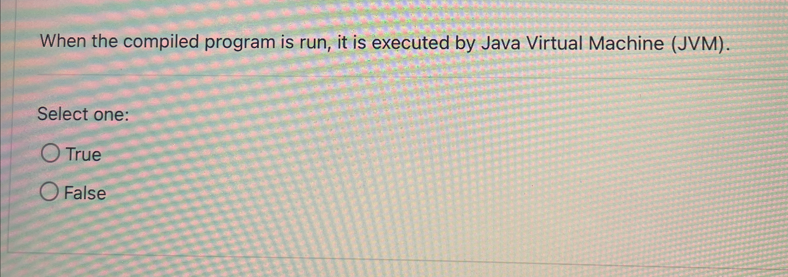 When the compiled program is run, it is executed