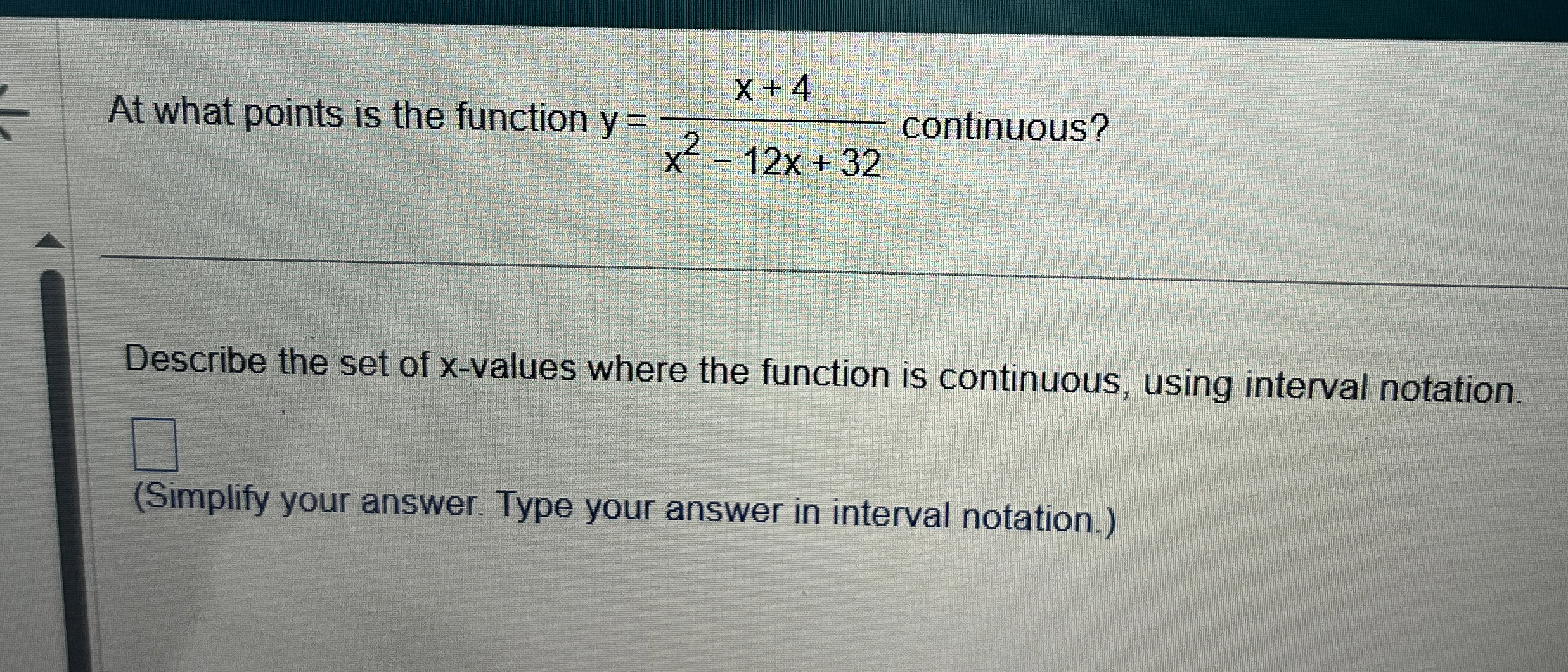 At what points is the function y = x + 4 x 2 - 1