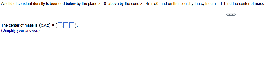 A solid of constant density is bounded below by