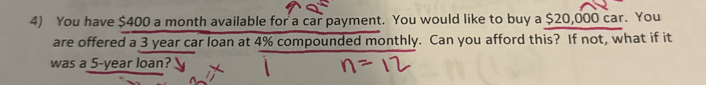 You have $ 4 0 0 a month available for a car