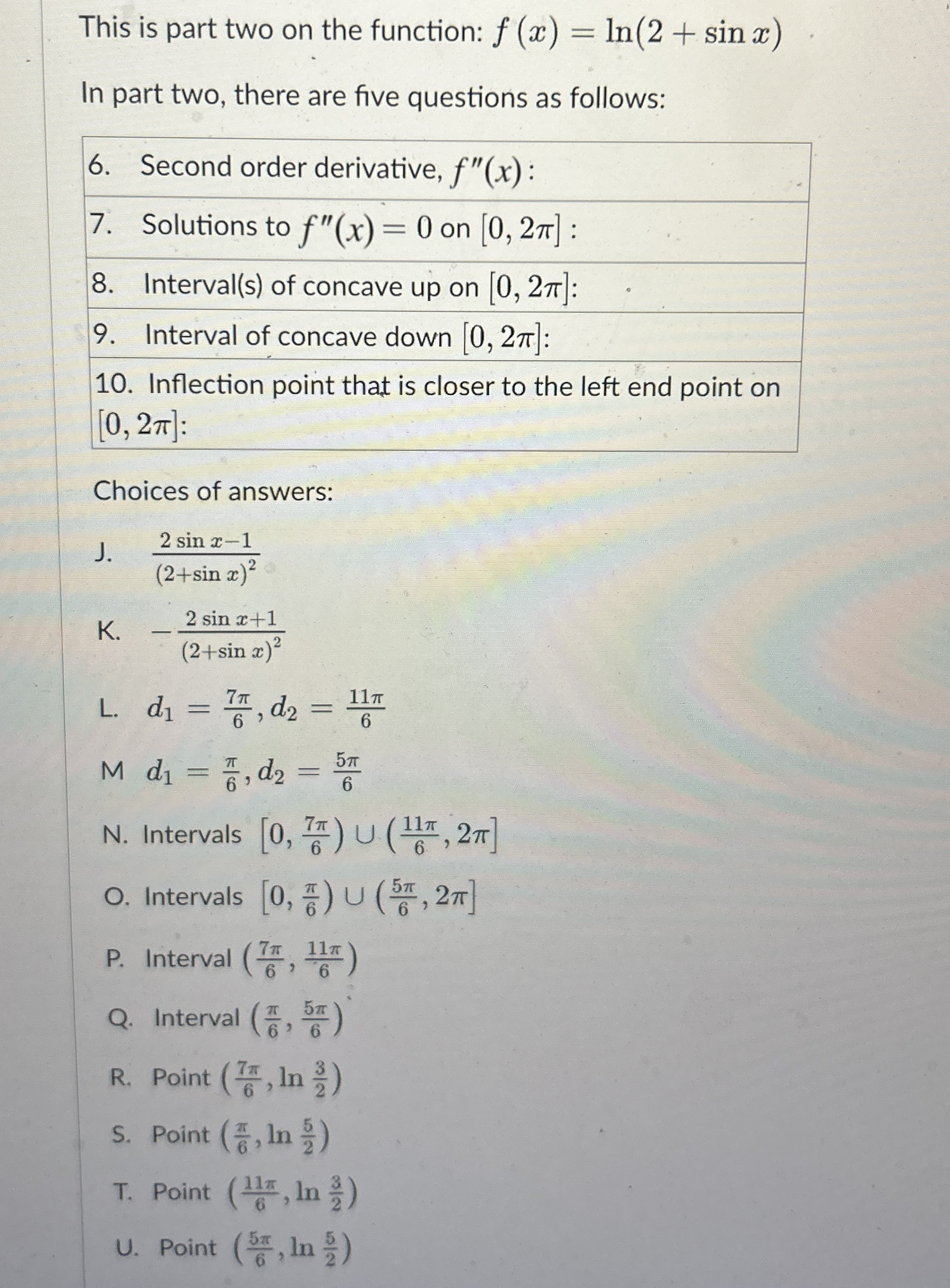 This is part two on the function: f ( x ) = l n (