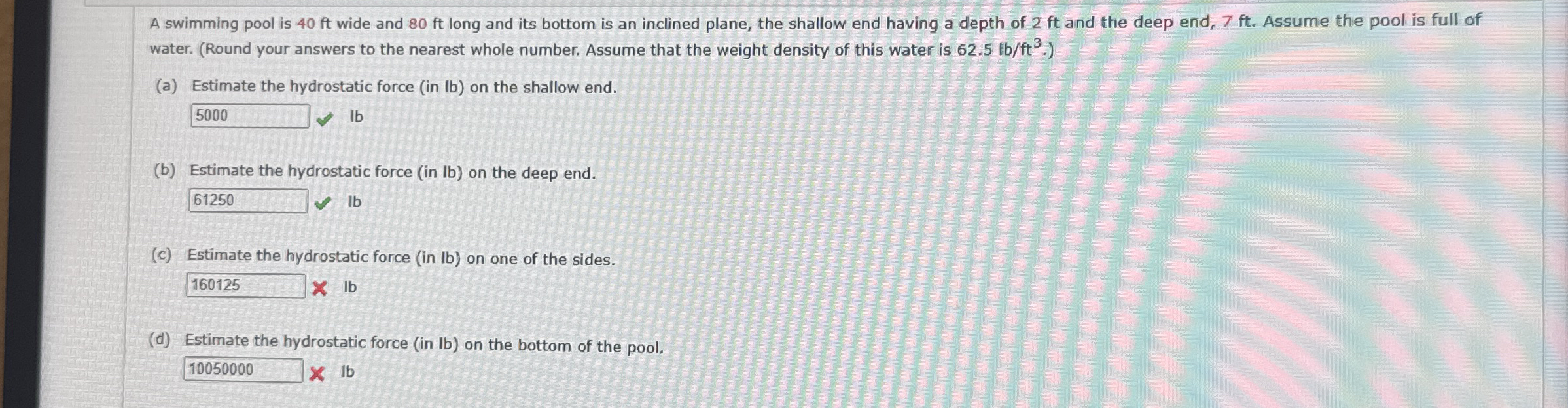 A swimming pool is 4 0 ft wide and 8 0 ft long
