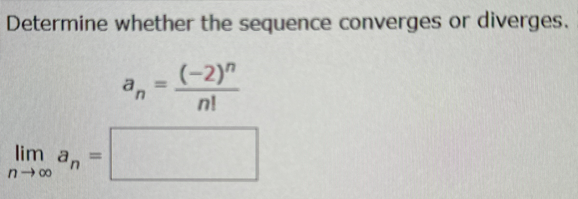 Determine whether the sequence converges or