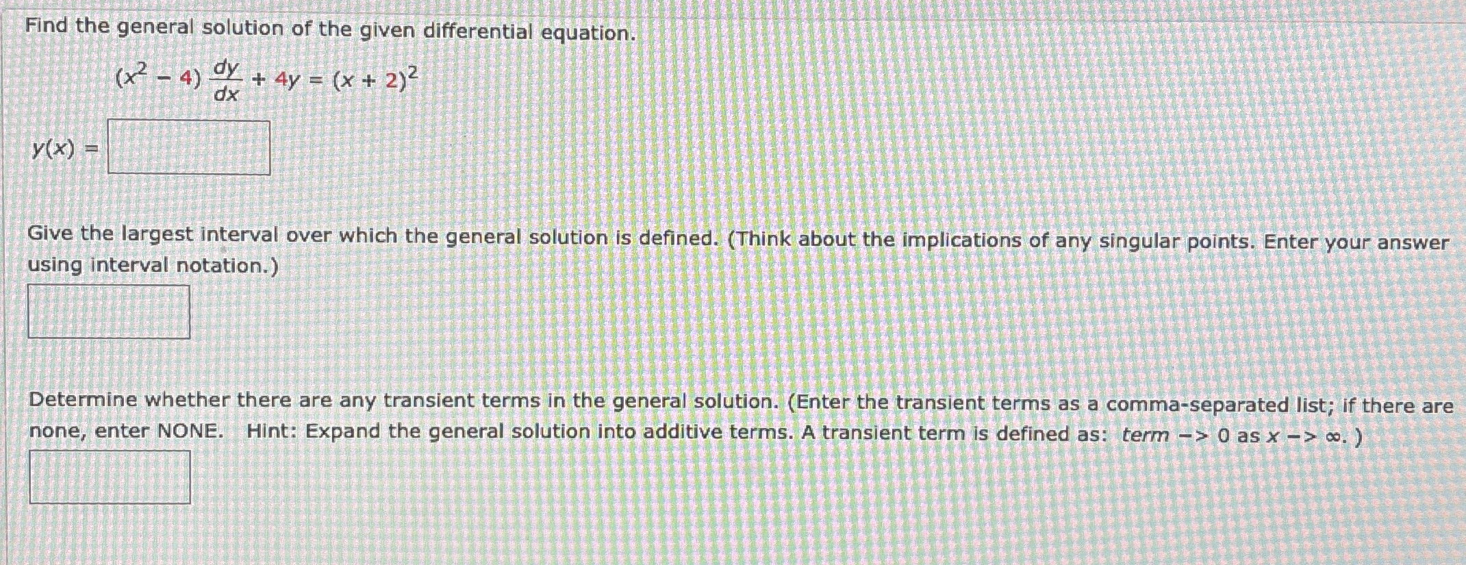 Find the general solution of the given
