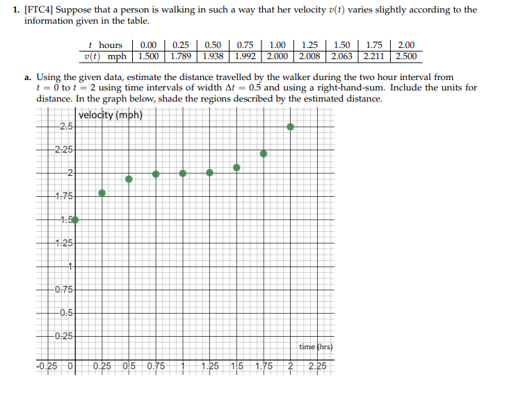 1 . [ FTC 4 ] Suppose that a person is walking in