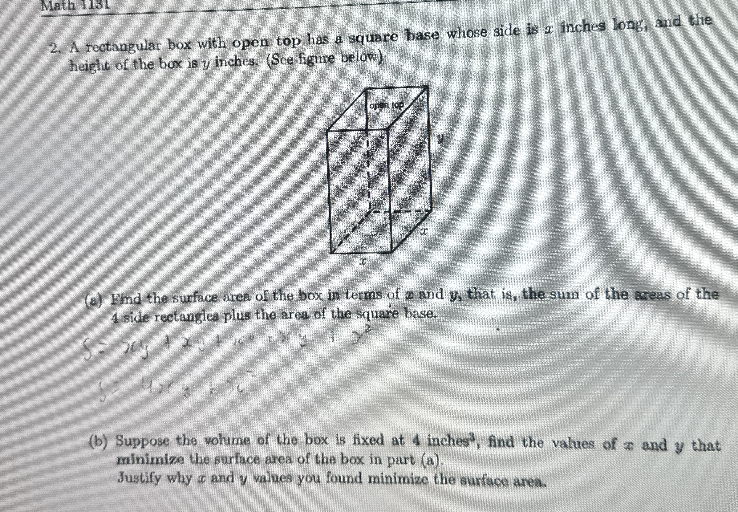 DO BOTH QUESTION!!!!! 2 . A rectangular box with