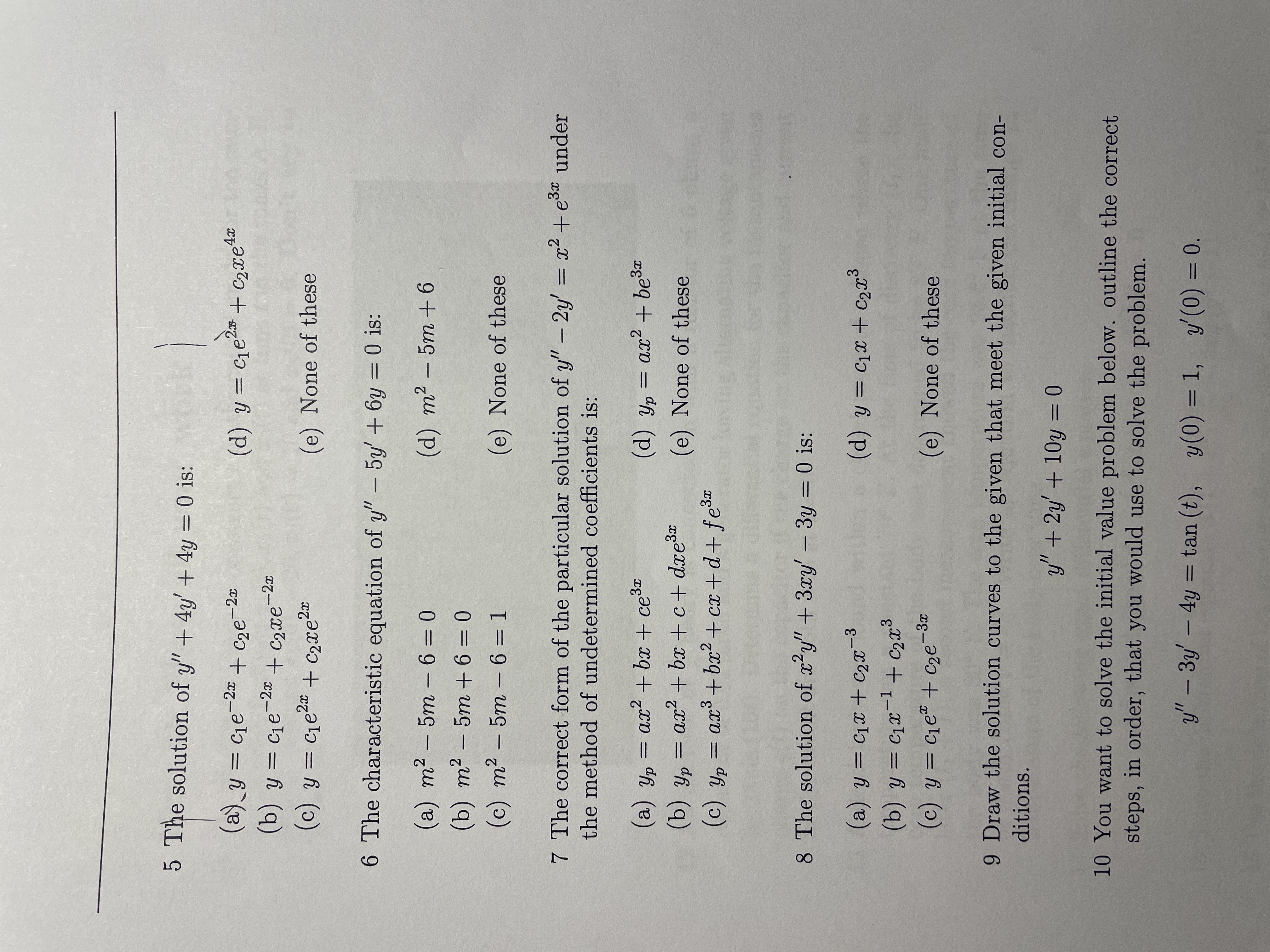 Five parts of a single question