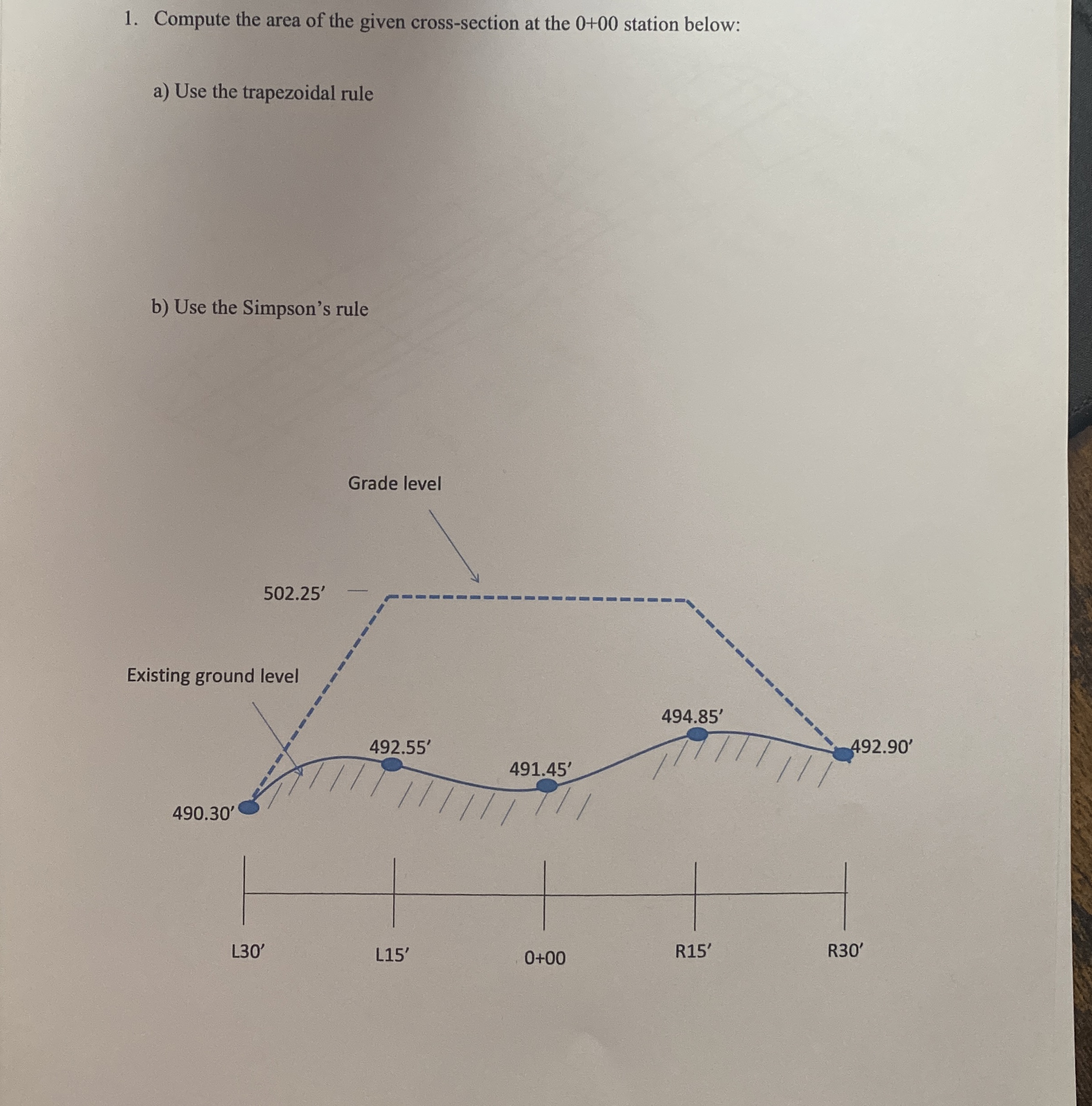 Compute the area of the given cross - section at