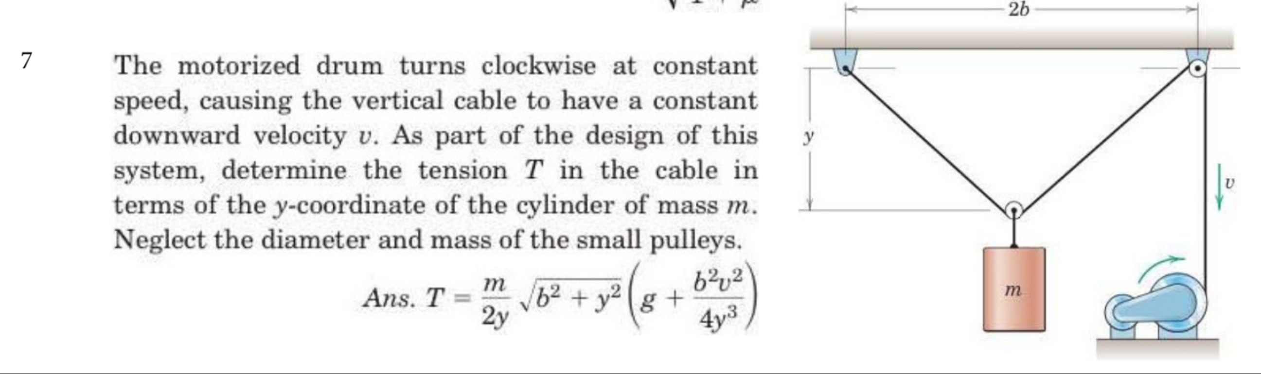 7 The motorized drum turns clockwise at constant