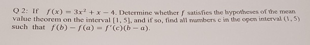 Q 2 : If f ( x ) = 3 x 2 + x - 4 . Determine