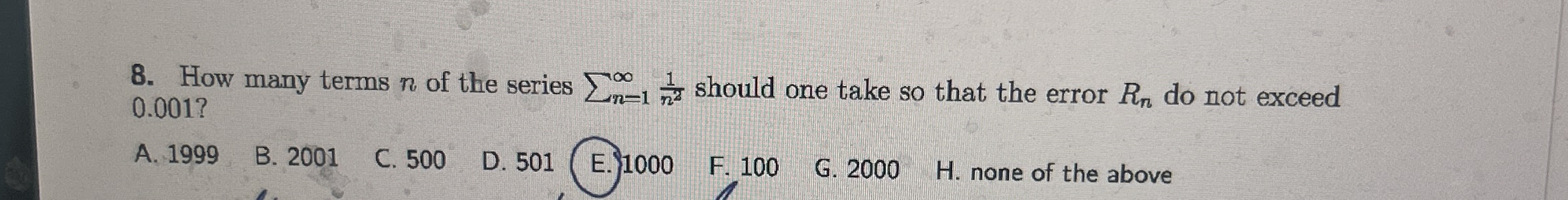 How many terms n of the series n = 1 1 n 2 should