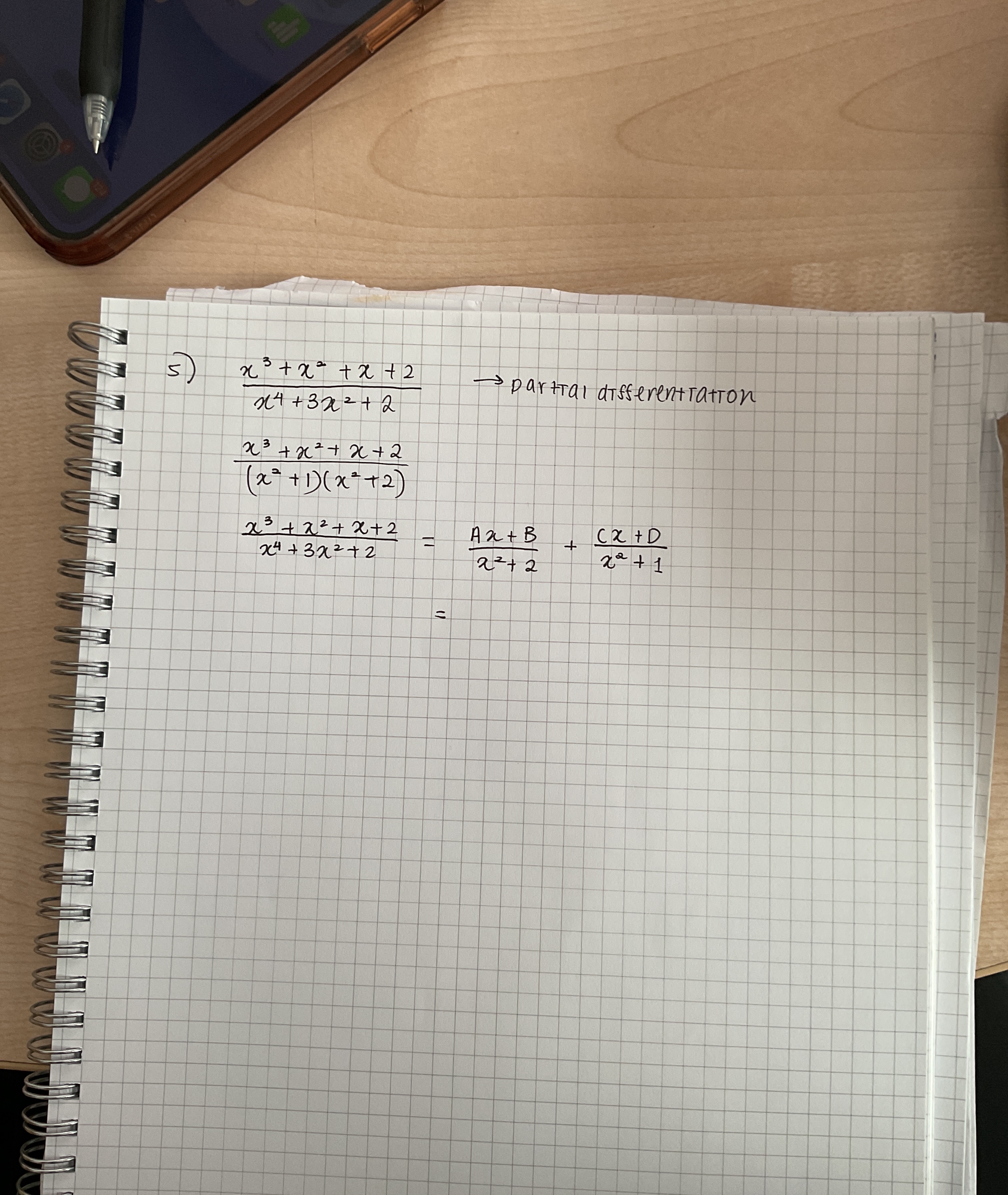 x 3 + x 2 + x + 2 x 4 + 3 x 2 + 2 partial