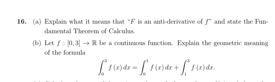 ( a ) Explain what it means that " F is an anti -