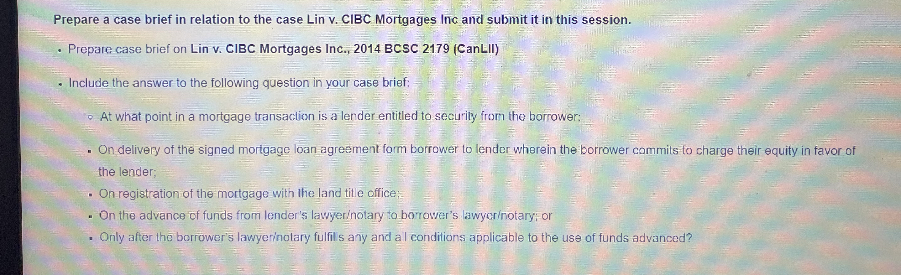 Prepare a case brief in relation to the case Lin