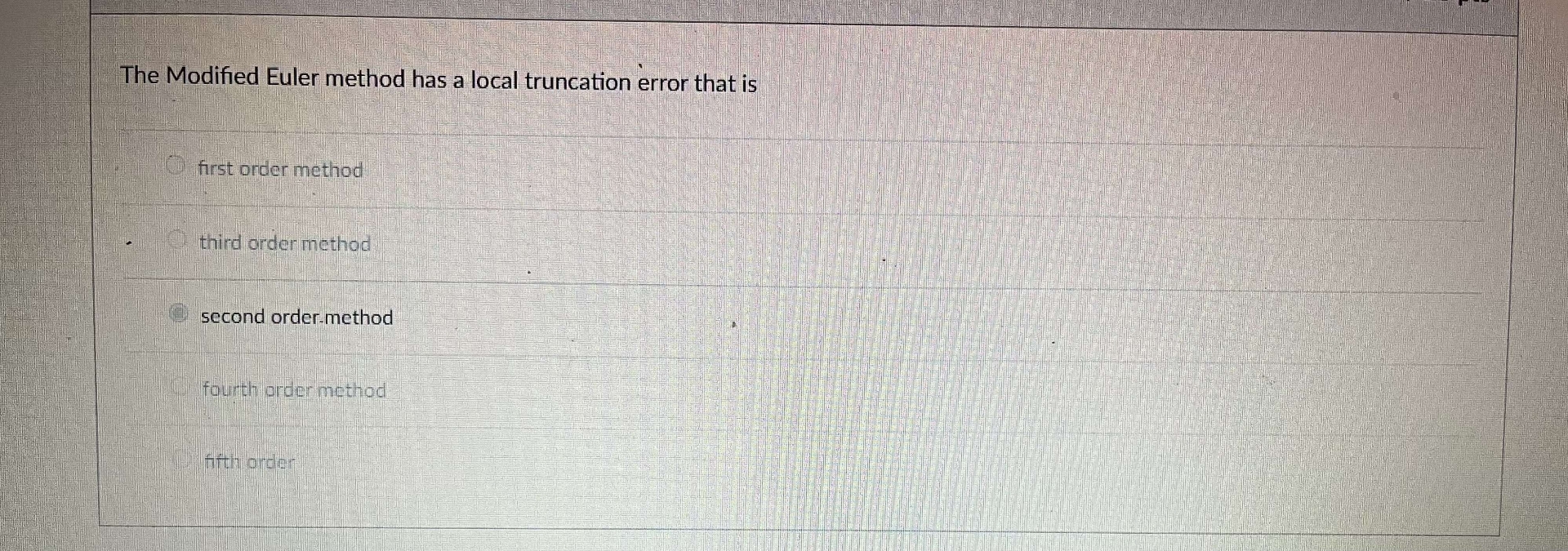 The Modified Euler method has a local truncation