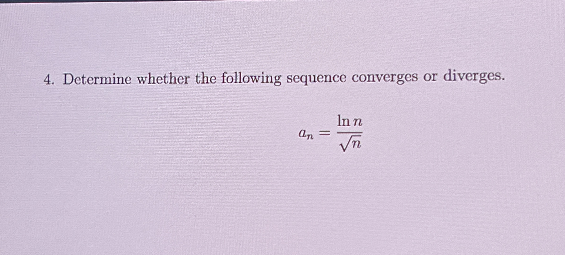 Determine whether the following sequence