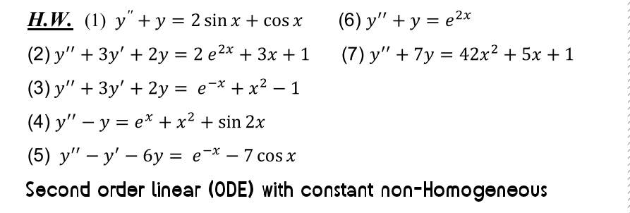( ) ( 1 ) y ' ' + y = 2 s i n x + c o s x ( 6 ) y