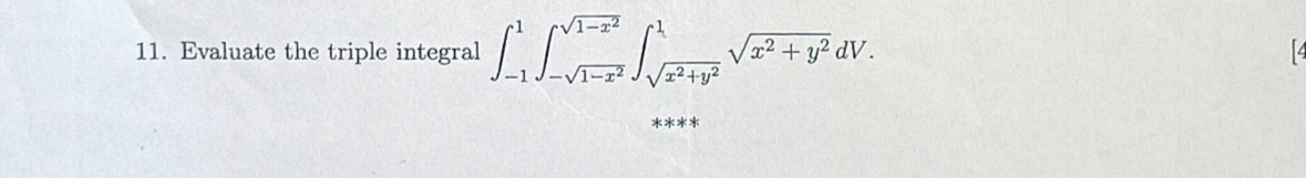Evaluate the triple integral - 1 1 - 1 - x 2 2 1