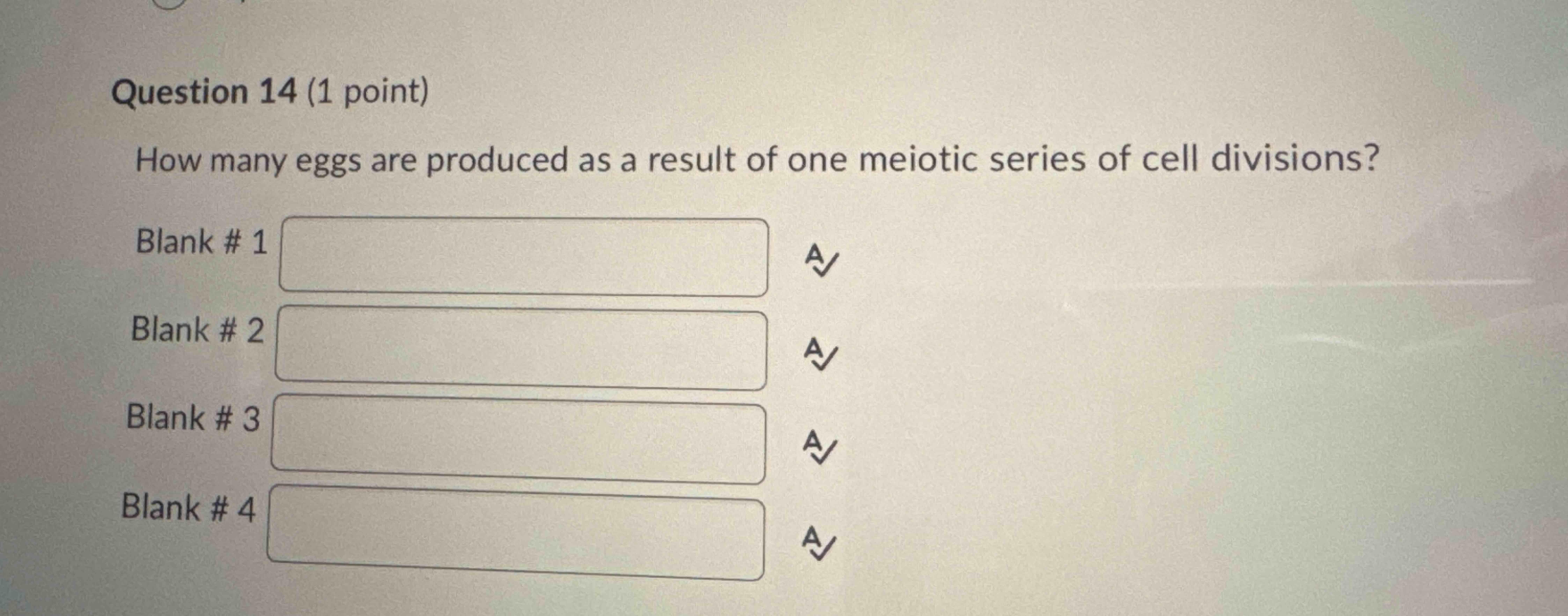 Question 1 4 ( 1 point ) How many eggs are