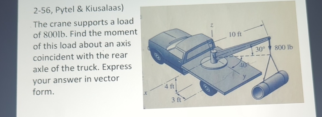 2 - 5 6 , Pytel & Kiusalaas ) The crane supports