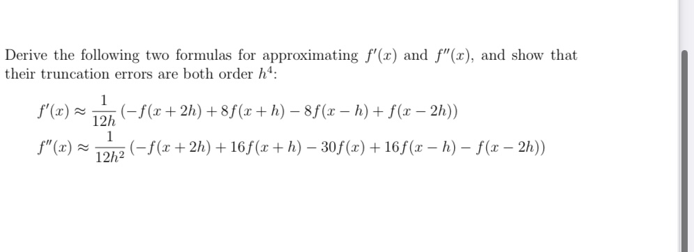 Derive the following two formulas for