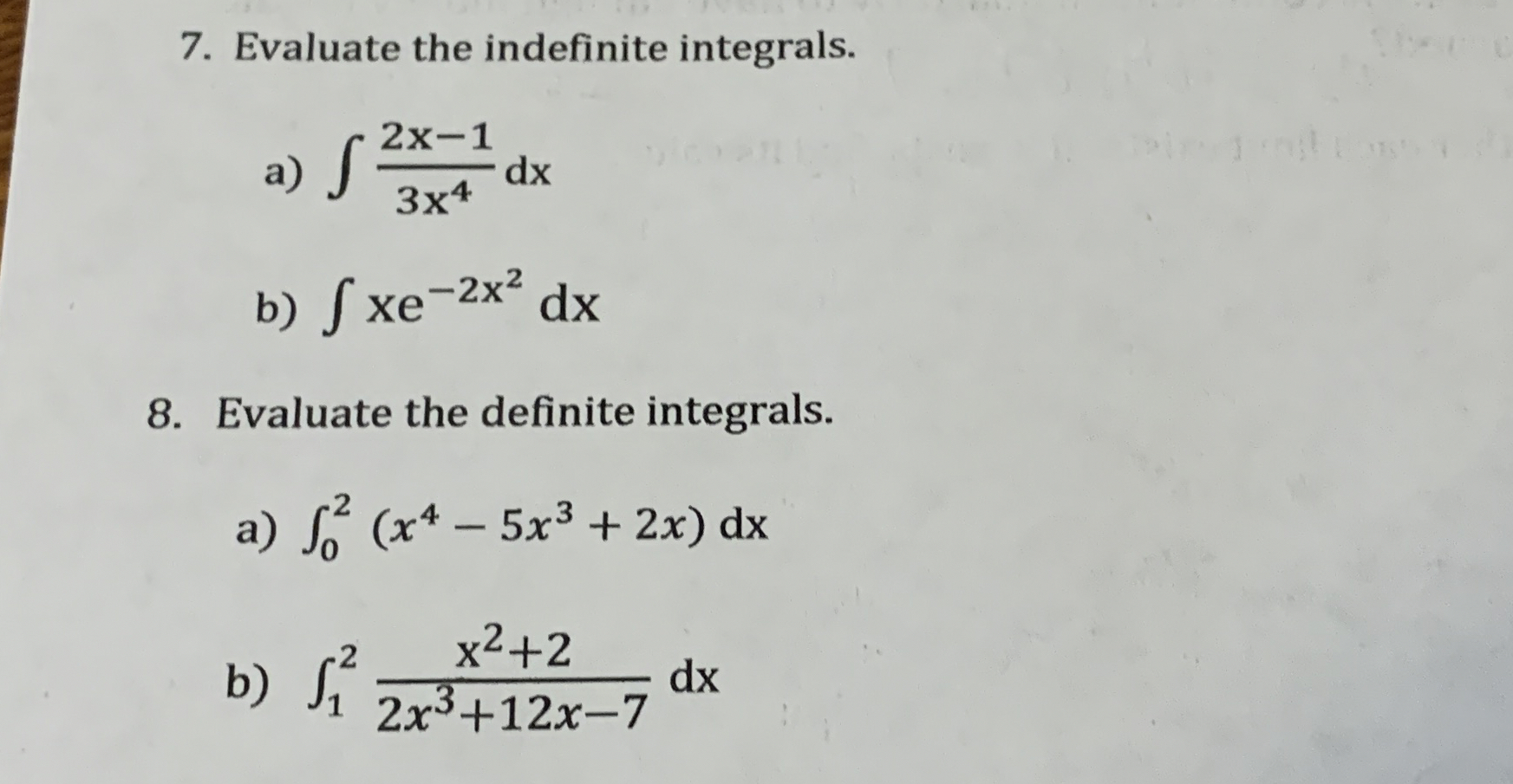 Evaluate the indefinite integrals. a ) 2 x - 1 3