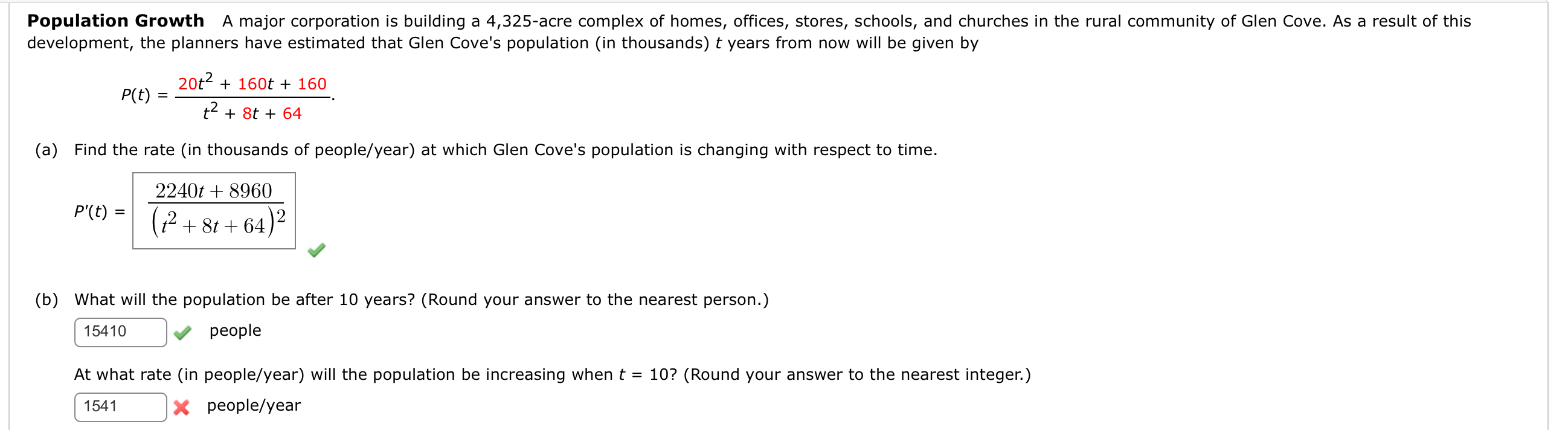 Population Growth A major corporation is building