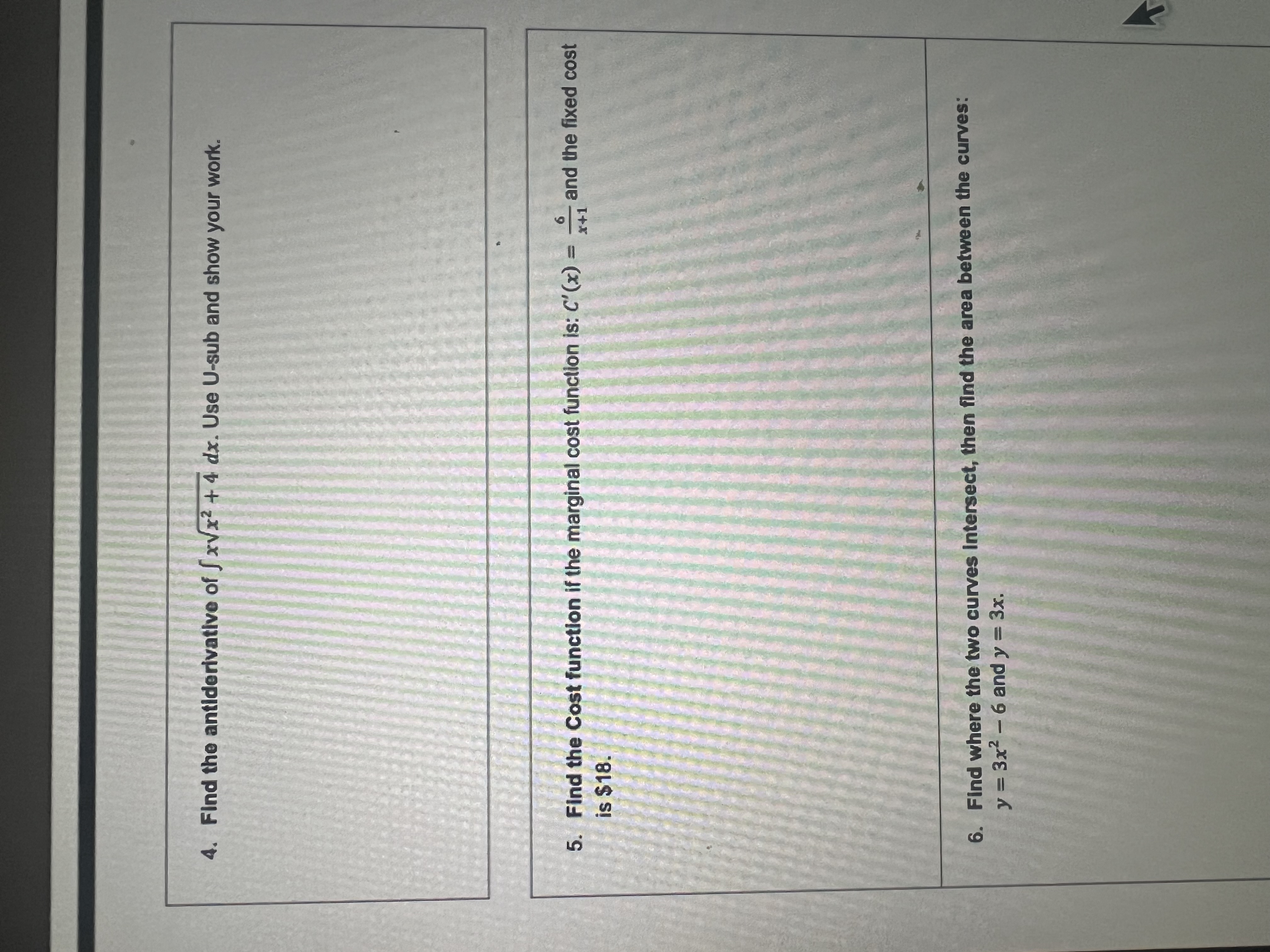 Find the antlderivative of x x 2 + 4 2 d x . Use