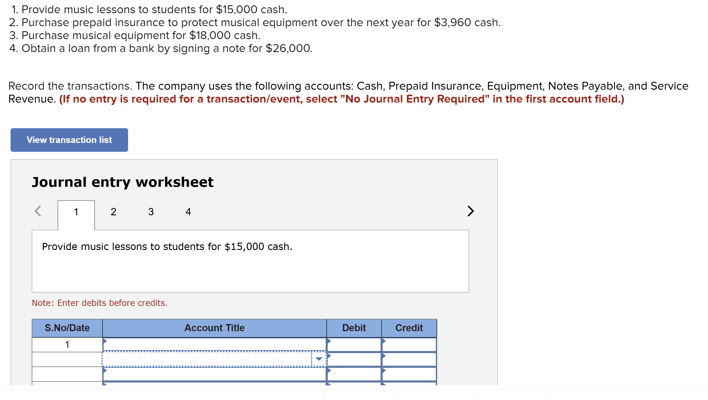 1 . Provide music lessons to students for \ ( \ $