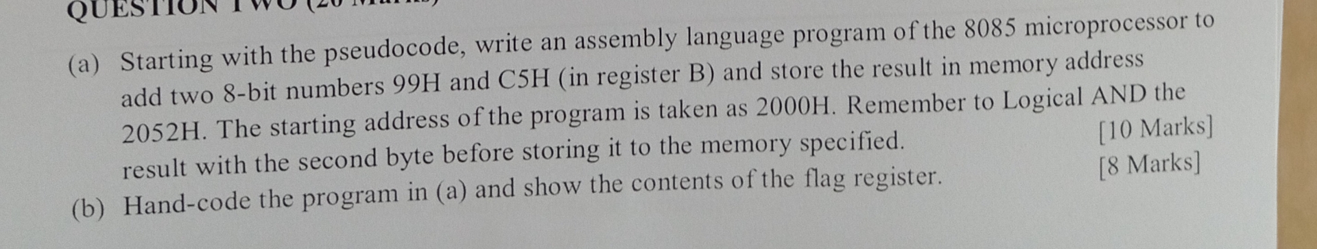 ( a ) Starting with the pseudocode, write an