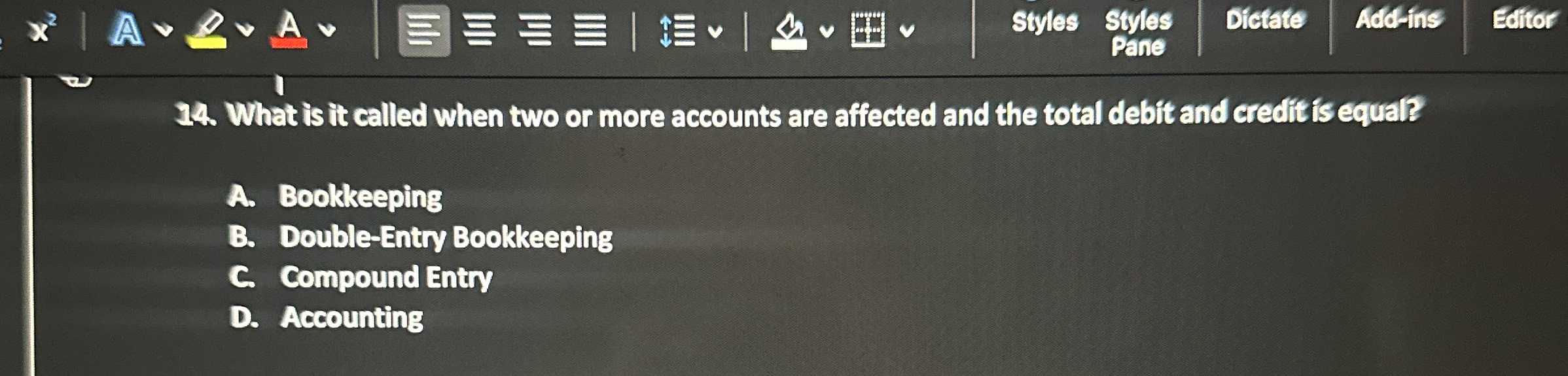 A A Ww Styles Styles Dictate Add - ins Edfitor