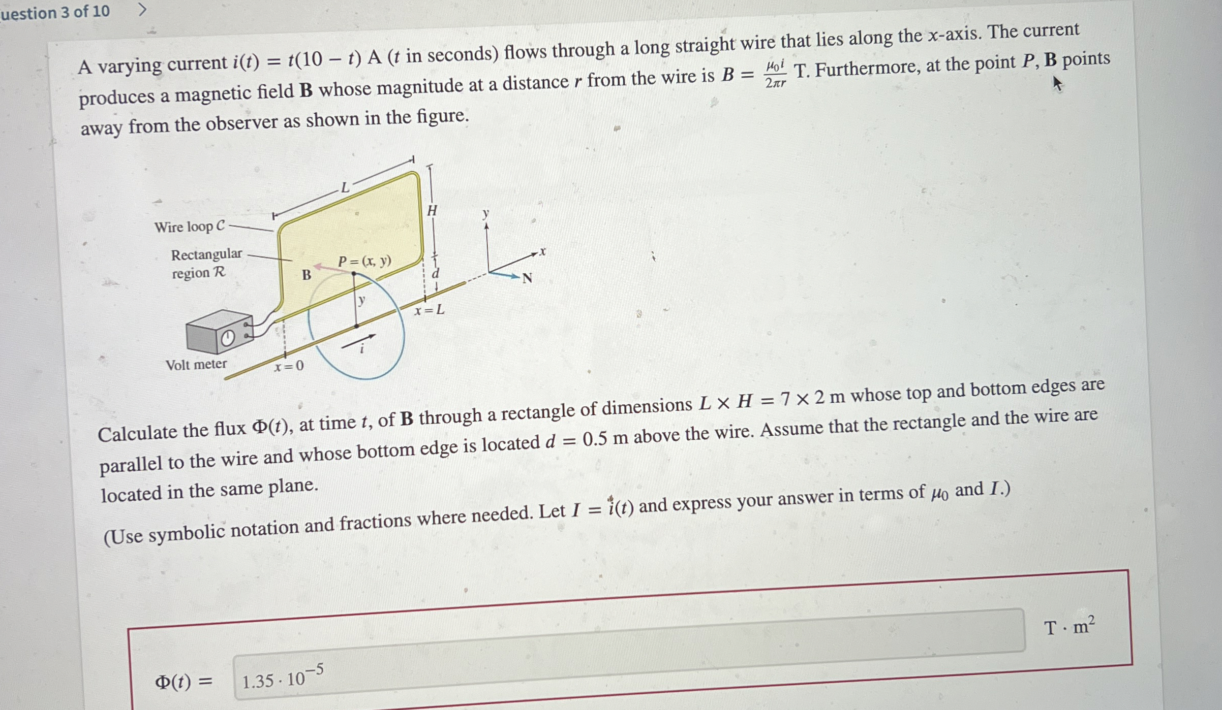 uestion 3 of 1 0 A varying current in seconds )
