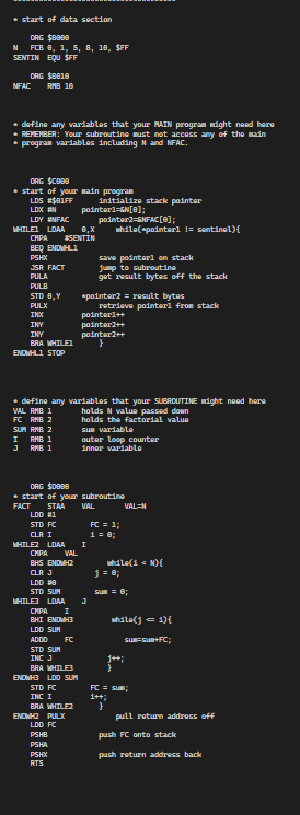Your main task is to revise the provided assembly