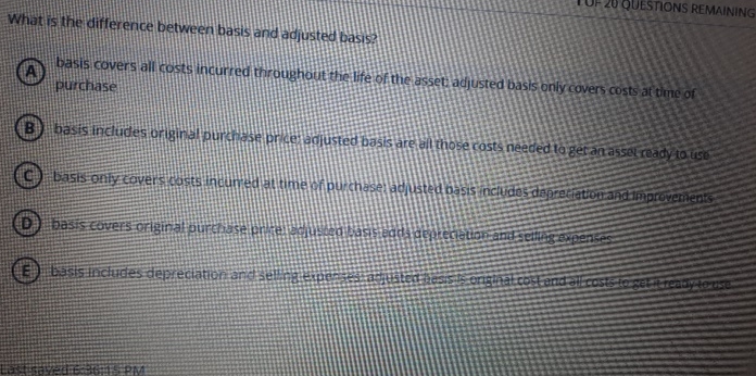 What is the difference between basis and adjusted