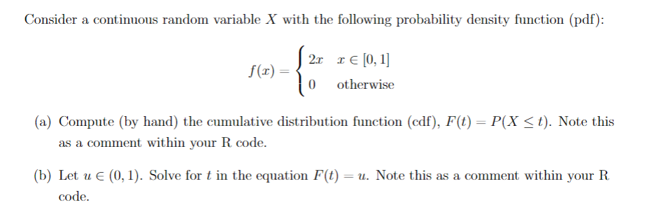 Compute ( by hand ) the cumulative distribution