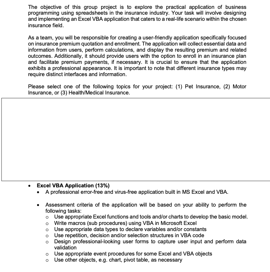 Excel VBA Application ( 1 3 % ) A professional