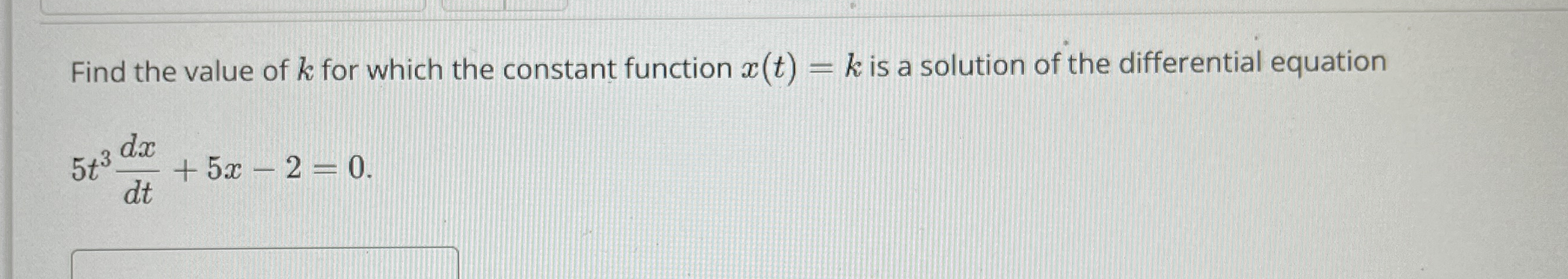 Find the value of k for which the constant