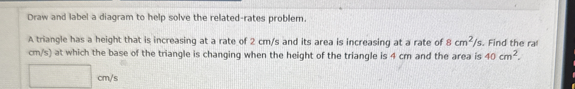 Draw and label a diagram to help solve the